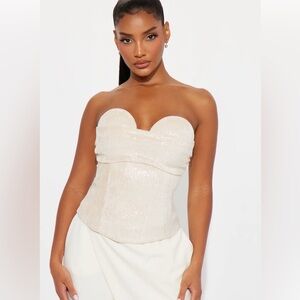 Elegant Strapless Cream Top